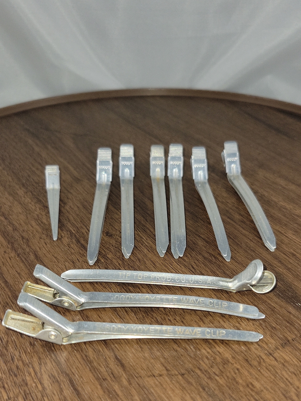 Lot of 10 Vintage Metal Goody Hair Clips GUC